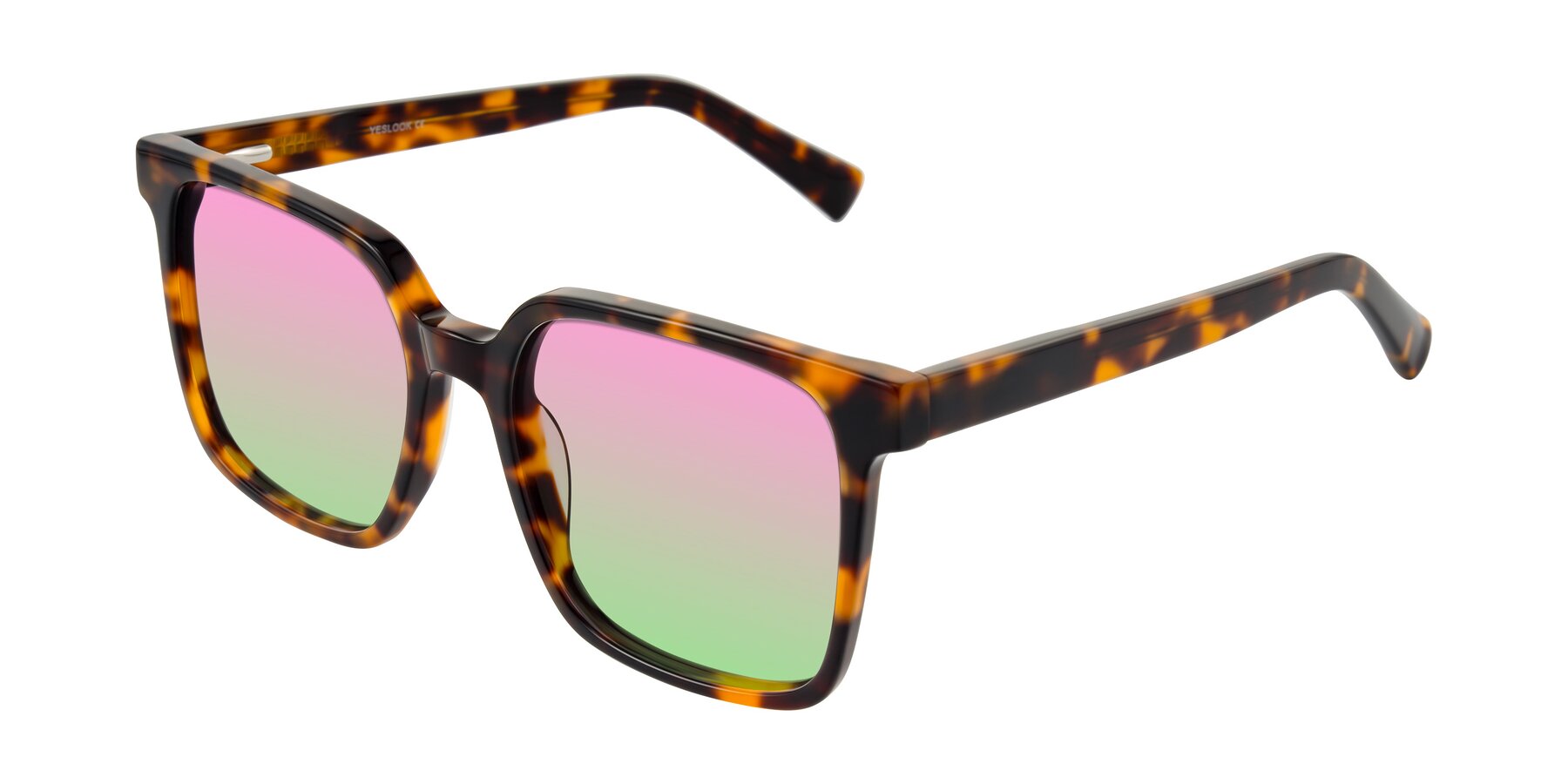 Angle of Donegal in Tortoise with Pink / Green Gradient Lenses