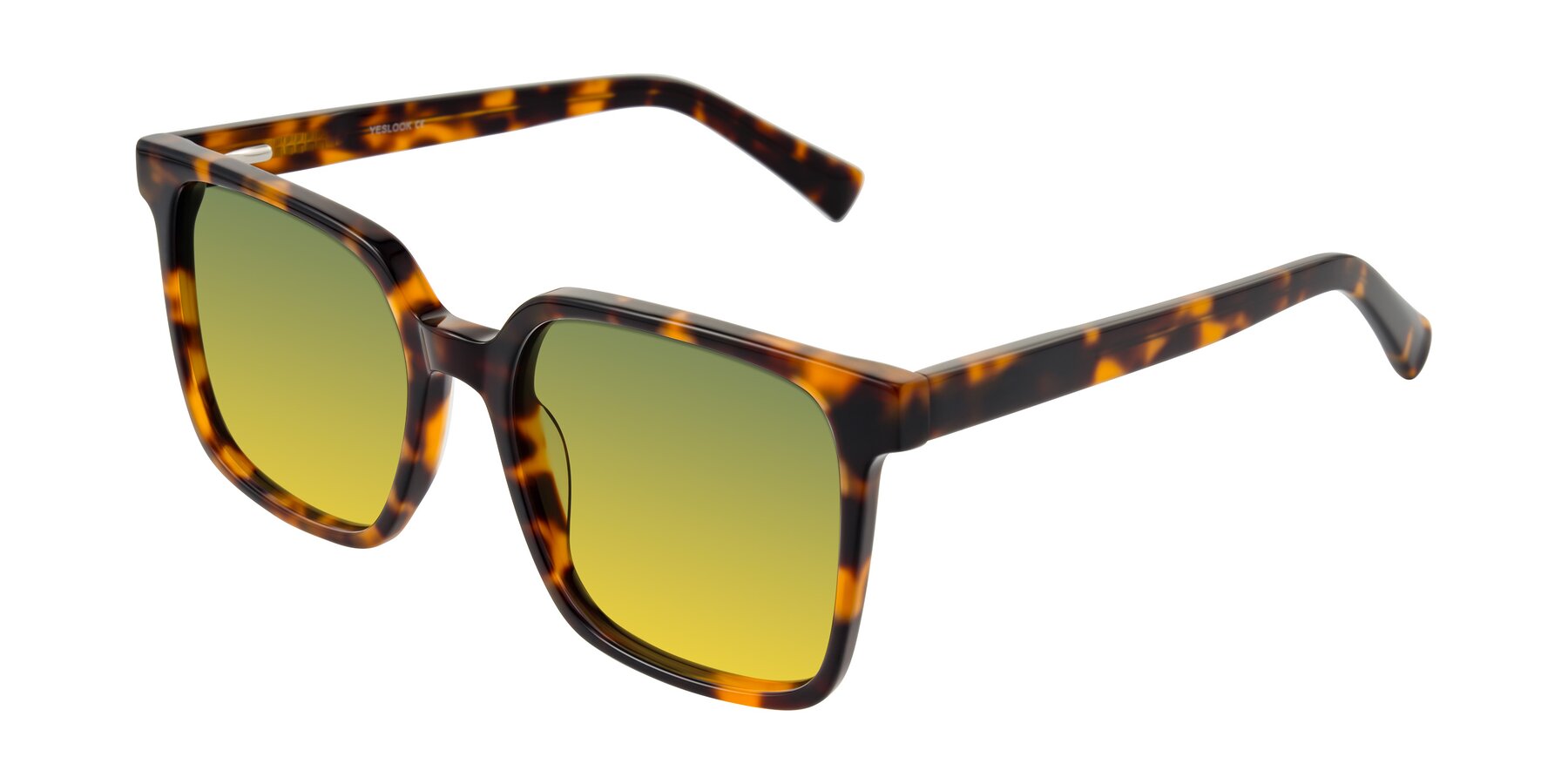 Angle of Donegal in Tortoise with Green / Yellow Gradient Lenses