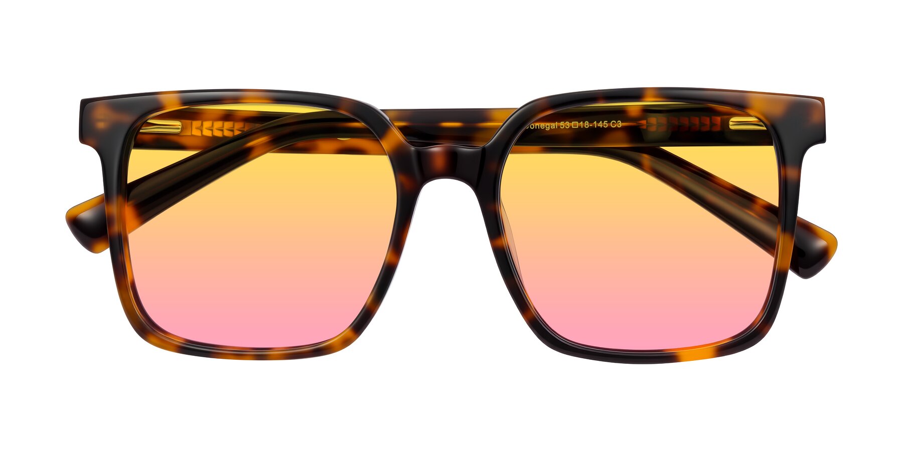 Folded Front of Donegal in Tortoise with Yellow / Pink Gradient Lenses