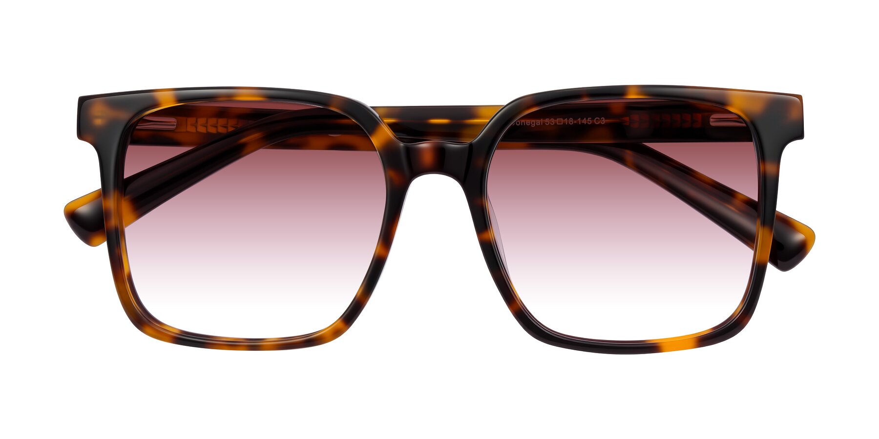 Folded Front of Donegal in Tortoise with Garnet Gradient Lenses
