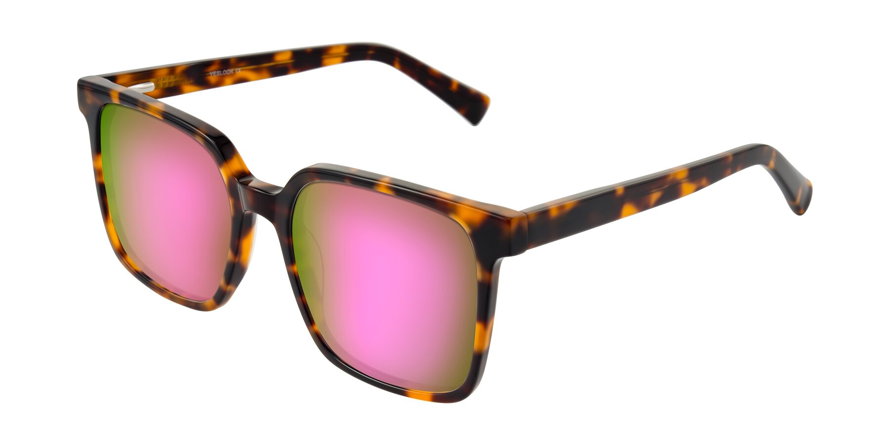 Angle of Donegal in Tortoise with Pink Mirrored Lenses