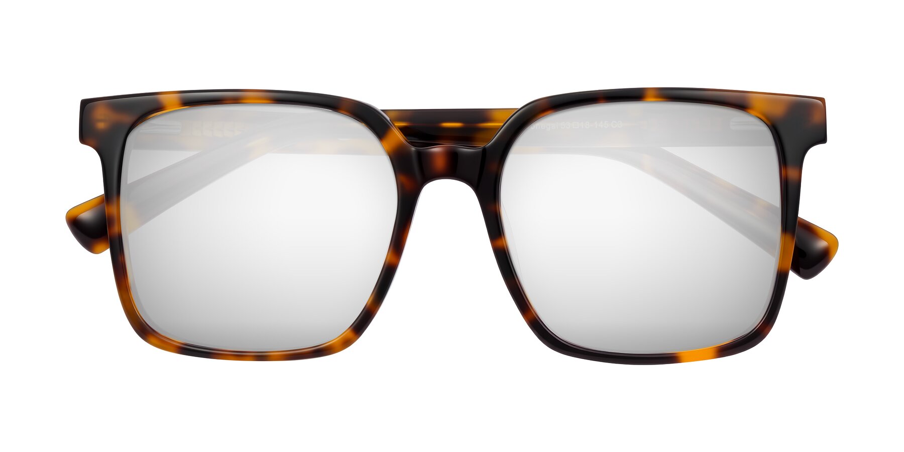 Folded Front of Donegal in Tortoise with Silver Mirrored Lenses