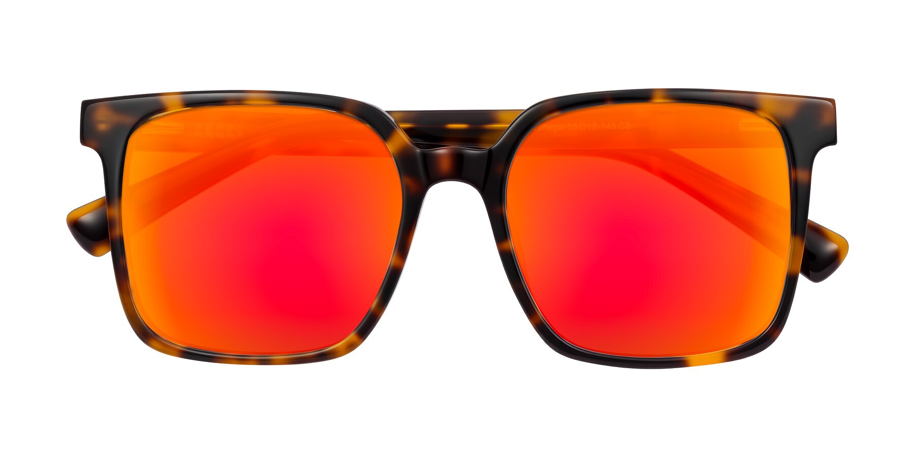 Folded Front of Donegal in Tortoise with Red Gold Mirrored Lenses