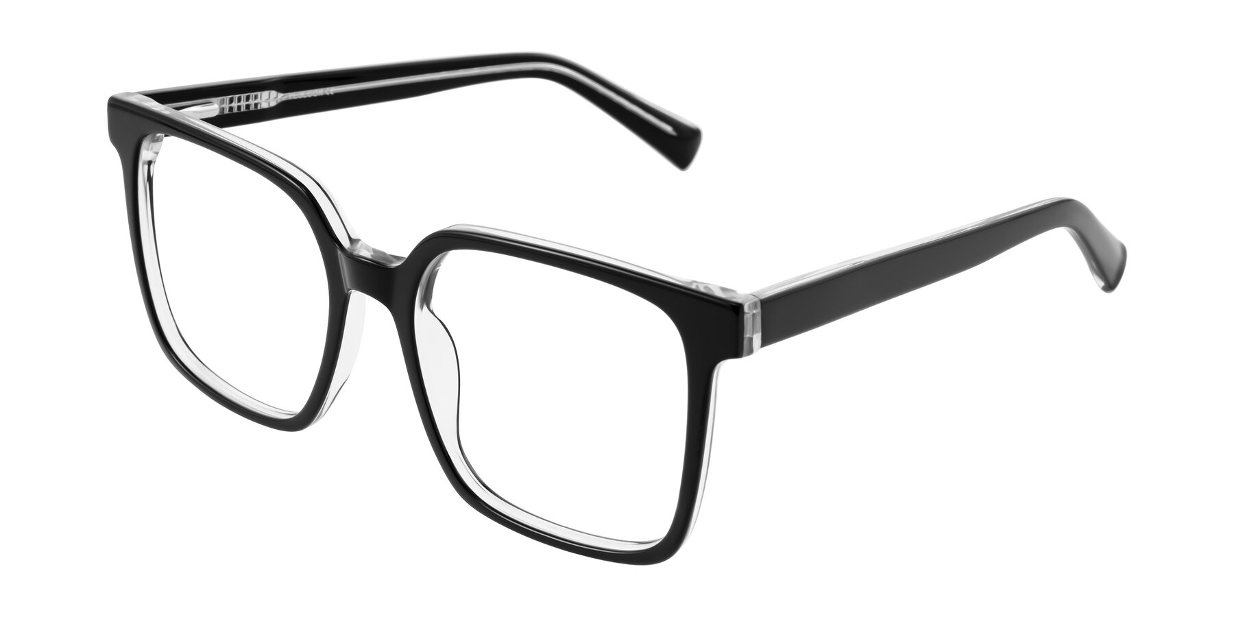 Angle of Donegal in Black/Clear with Clear Eyeglass Lenses