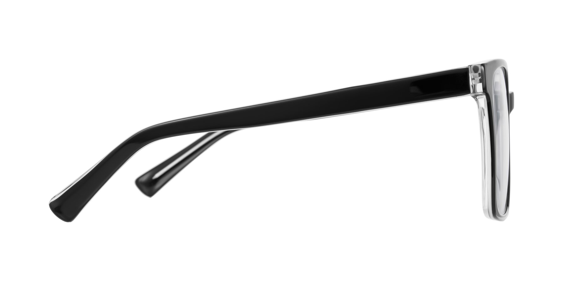 Side of Donegal in Black/Clear with Clear Eyeglass Lenses