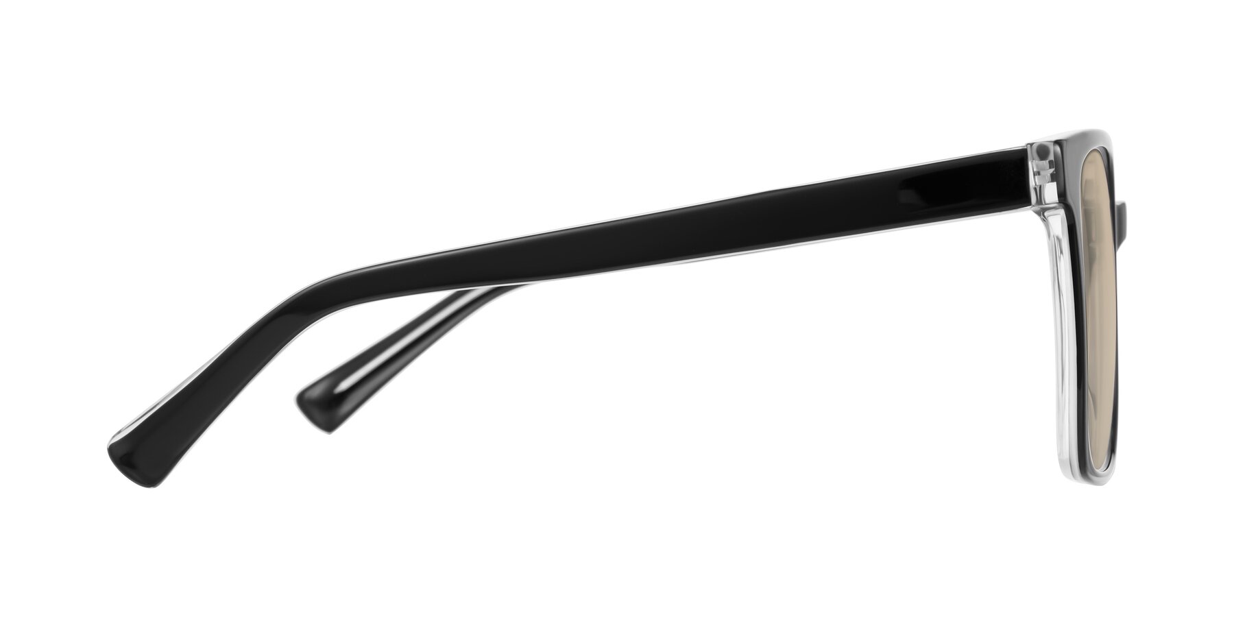 Side of Donegal in Black/Clear with Light Brown Tinted Lenses