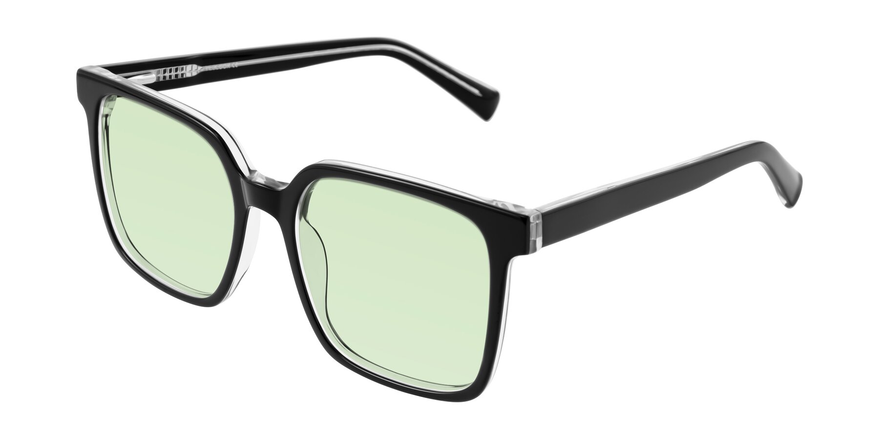 Angle of Donegal in Black/Clear with Light Green Tinted Lenses
