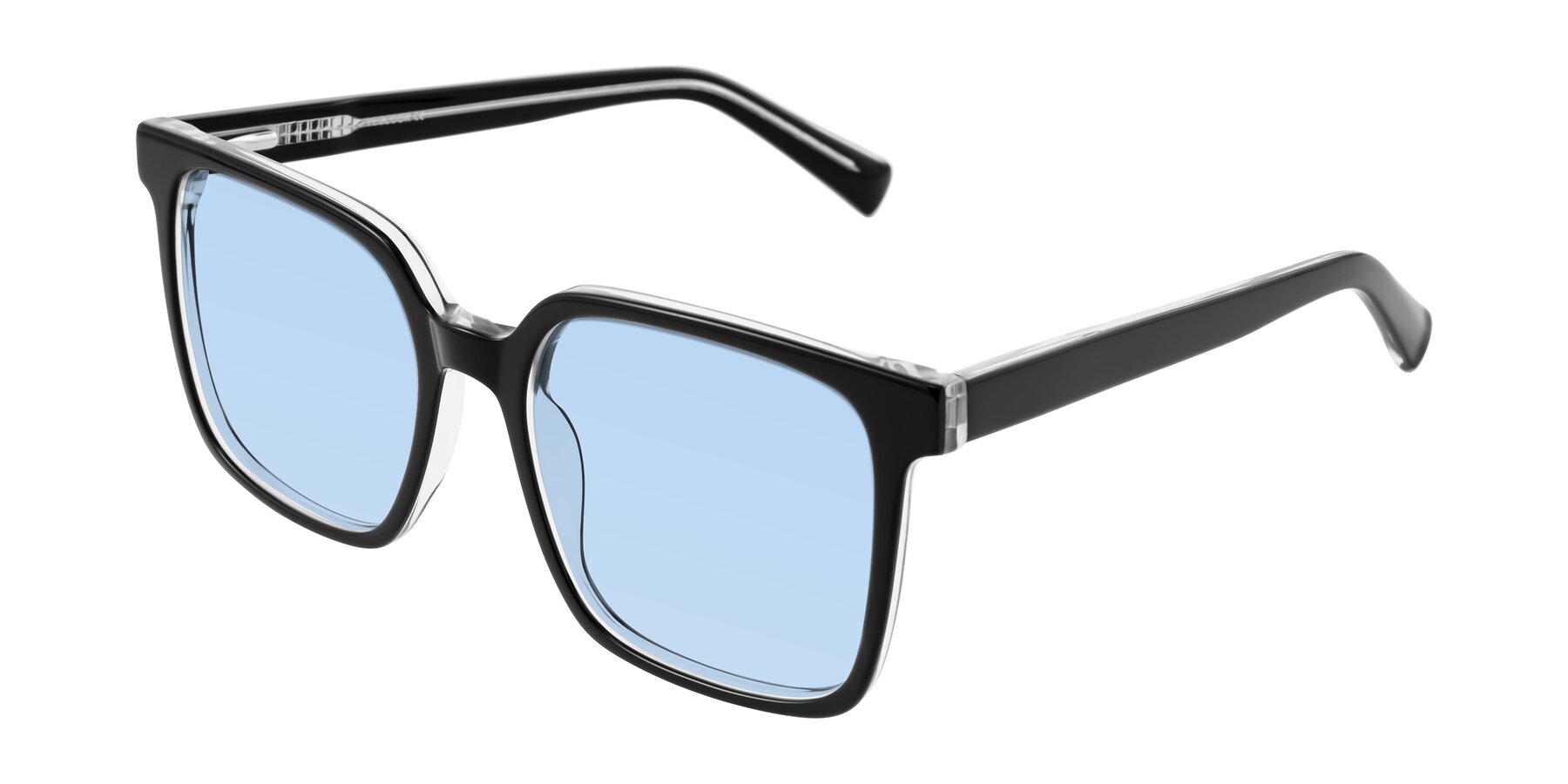 Angle of Donegal in Black/Clear with Light Blue Tinted Lenses