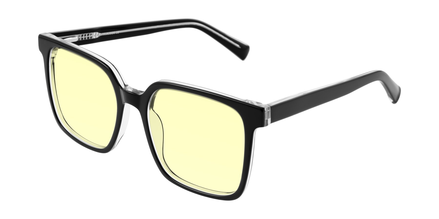 Angle of Donegal in Black/Clear with Light Yellow Tinted Lenses