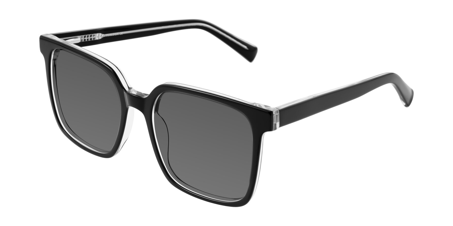 Angle of Donegal in Black/Clear with Medium Gray Tinted Lenses