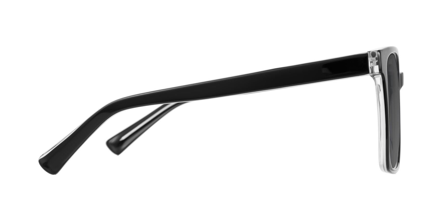 Side of Donegal in Black/Clear with Medium Gray Tinted Lenses
