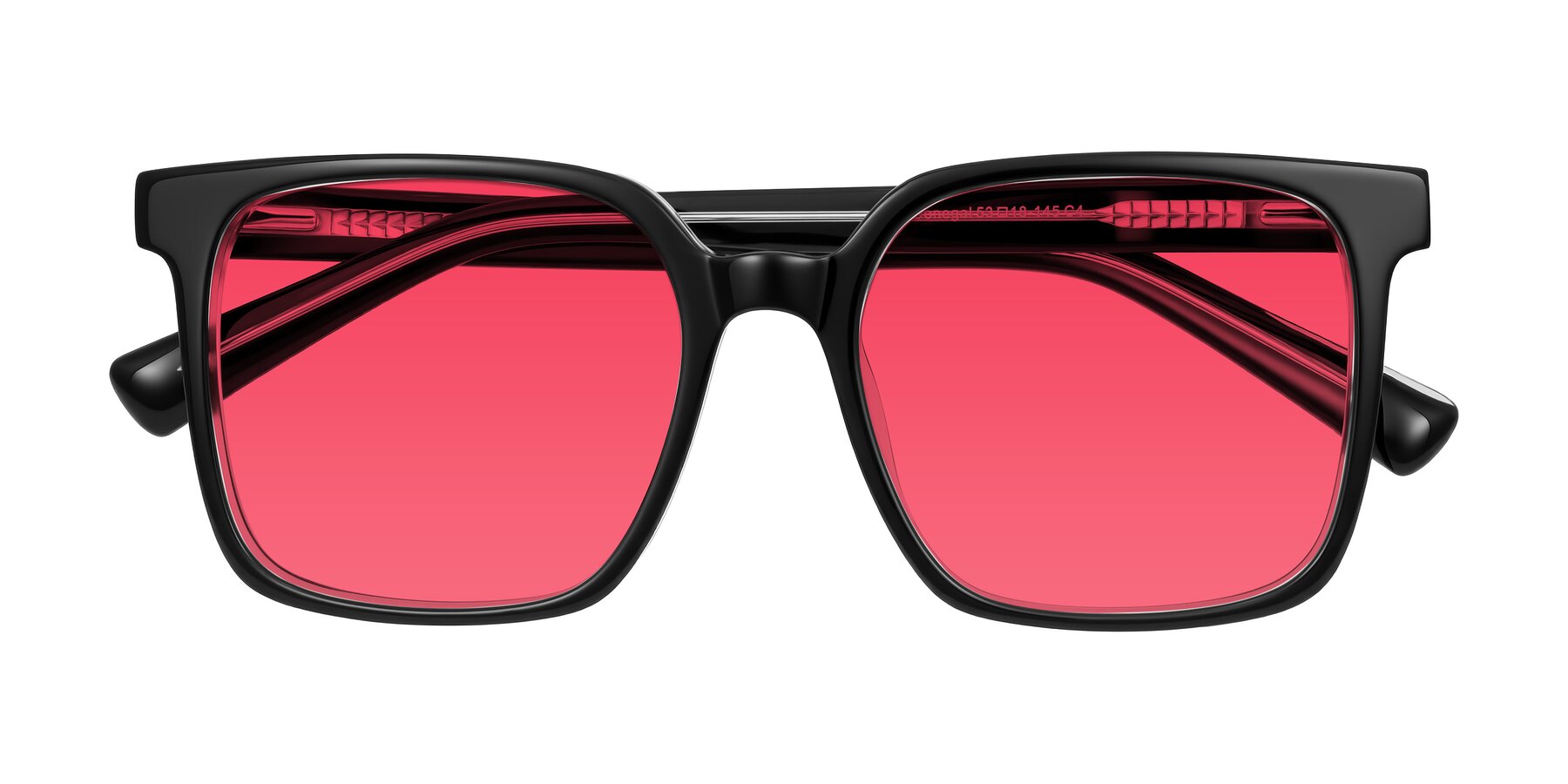 Folded Front of Donegal in Black/Clear with Red Tinted Lenses