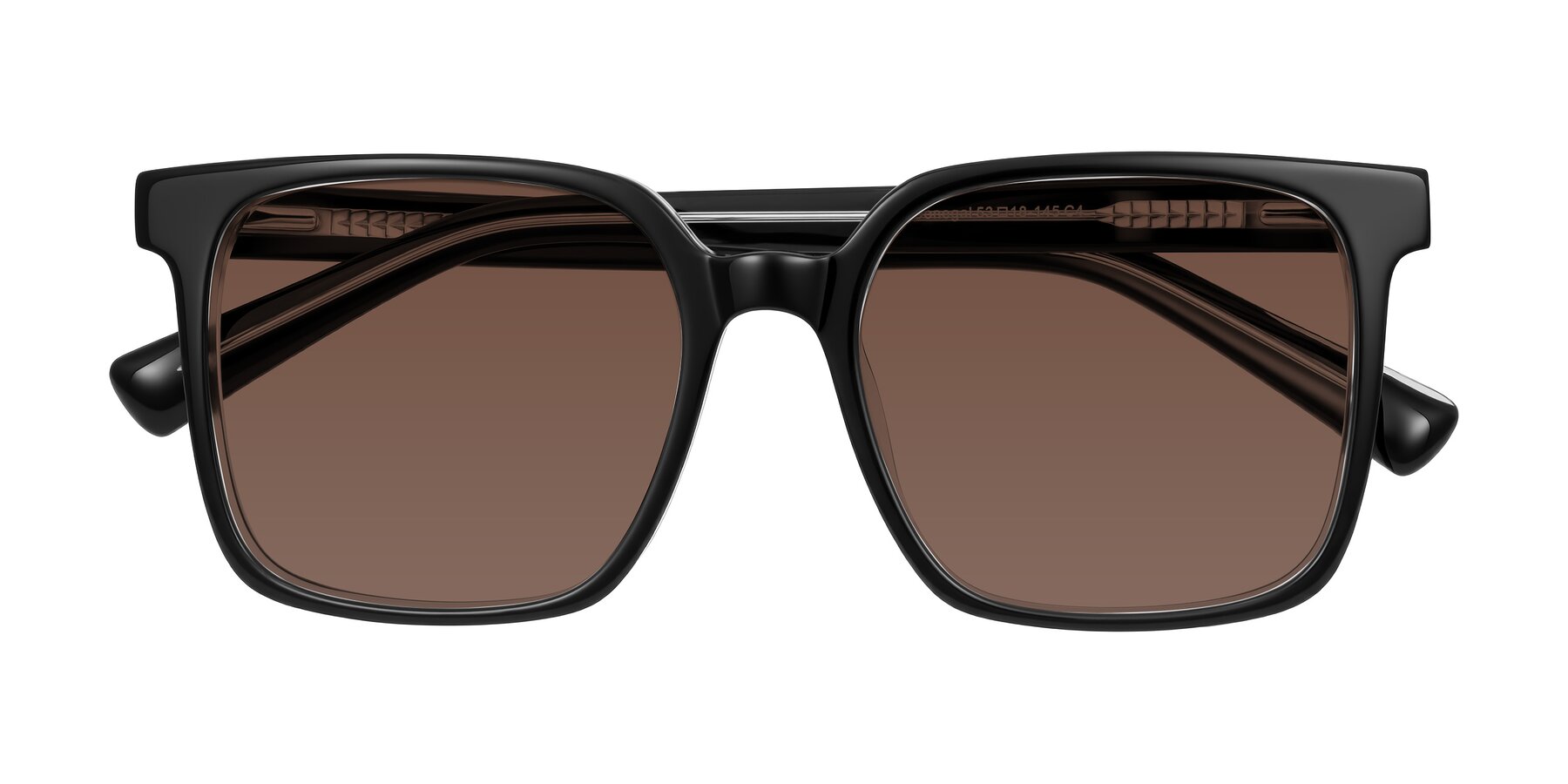 Folded Front of Donegal in Black/Clear with Brown Tinted Lenses