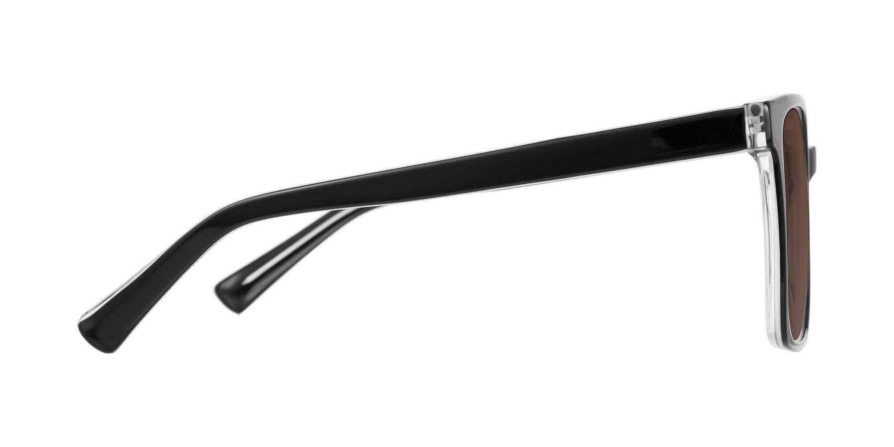 Side of Donegal in Black/Clear with Brown Tinted Lenses
