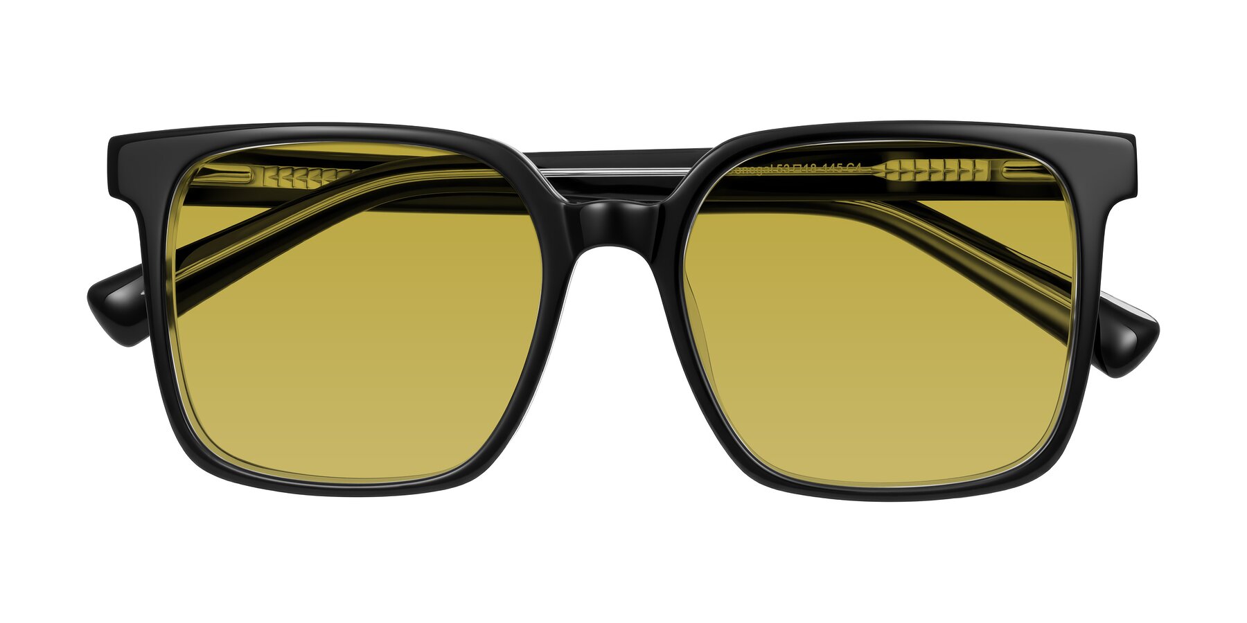 Folded Front of Donegal in Black/Clear with Champagne Tinted Lenses