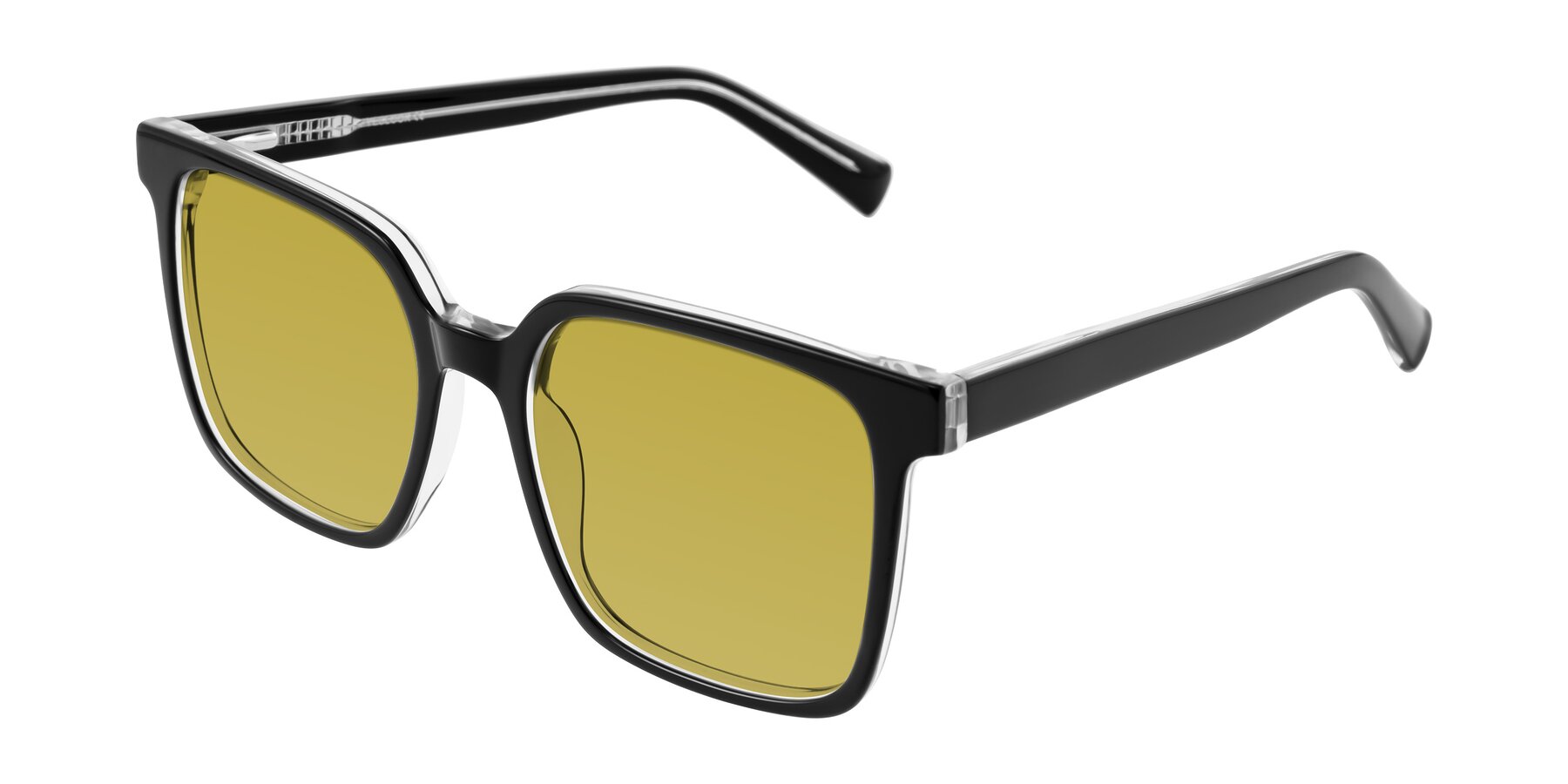 Angle of Donegal in Black/Clear with Champagne Tinted Lenses