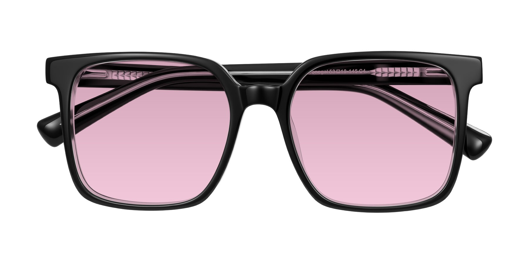 Folded Front of Donegal in Black/Clear with Light Wine Tinted Lenses