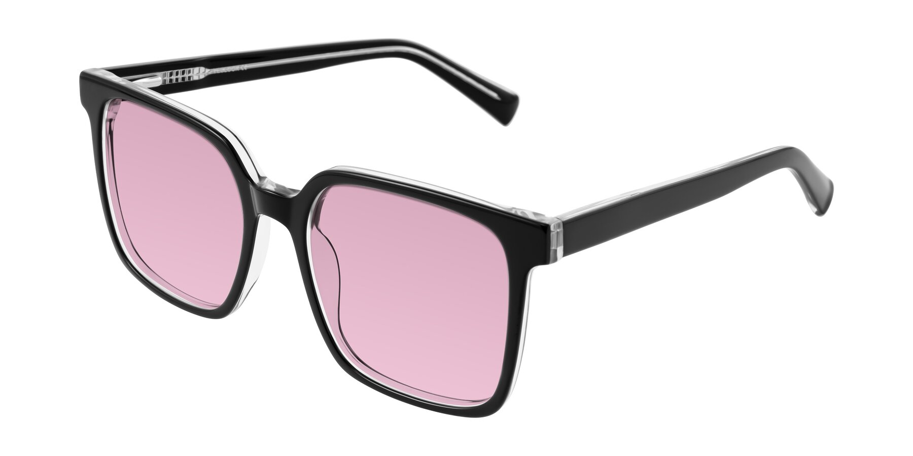 Angle of Donegal in Black/Clear with Light Wine Tinted Lenses