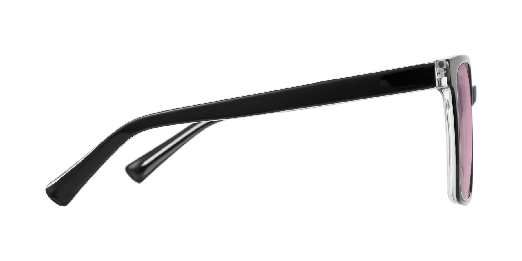 Side of Donegal in Black/Clear with Light Wine Tinted Lenses