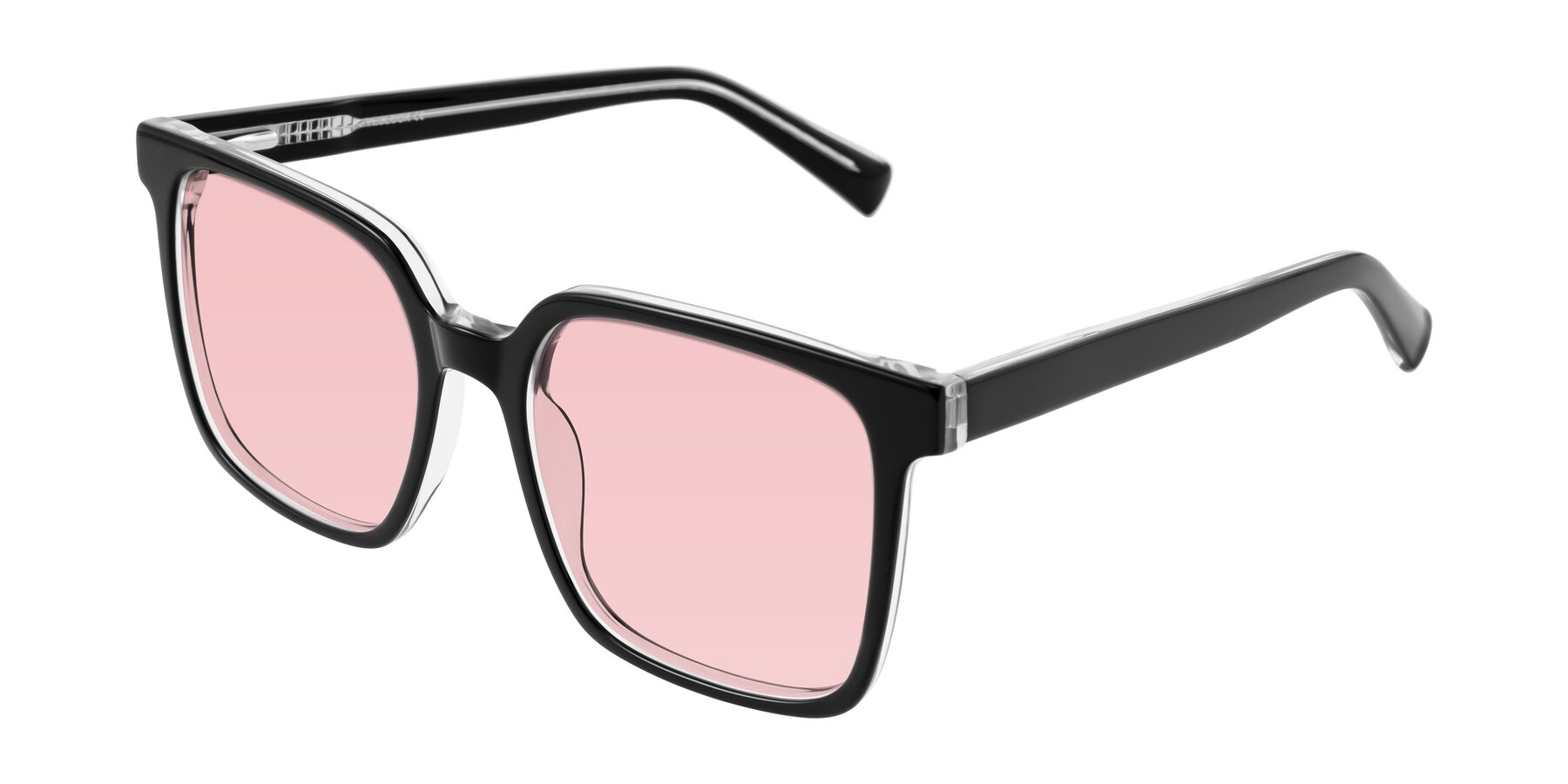 Angle of Donegal in Black/Clear with Light Garnet Tinted Lenses