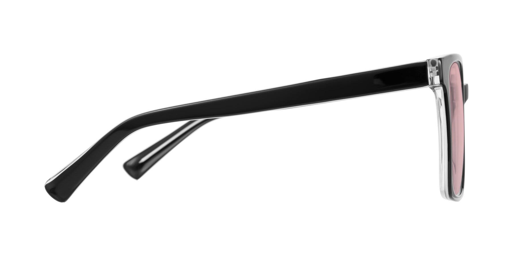 Side of Donegal in Black/Clear with Light Garnet Tinted Lenses