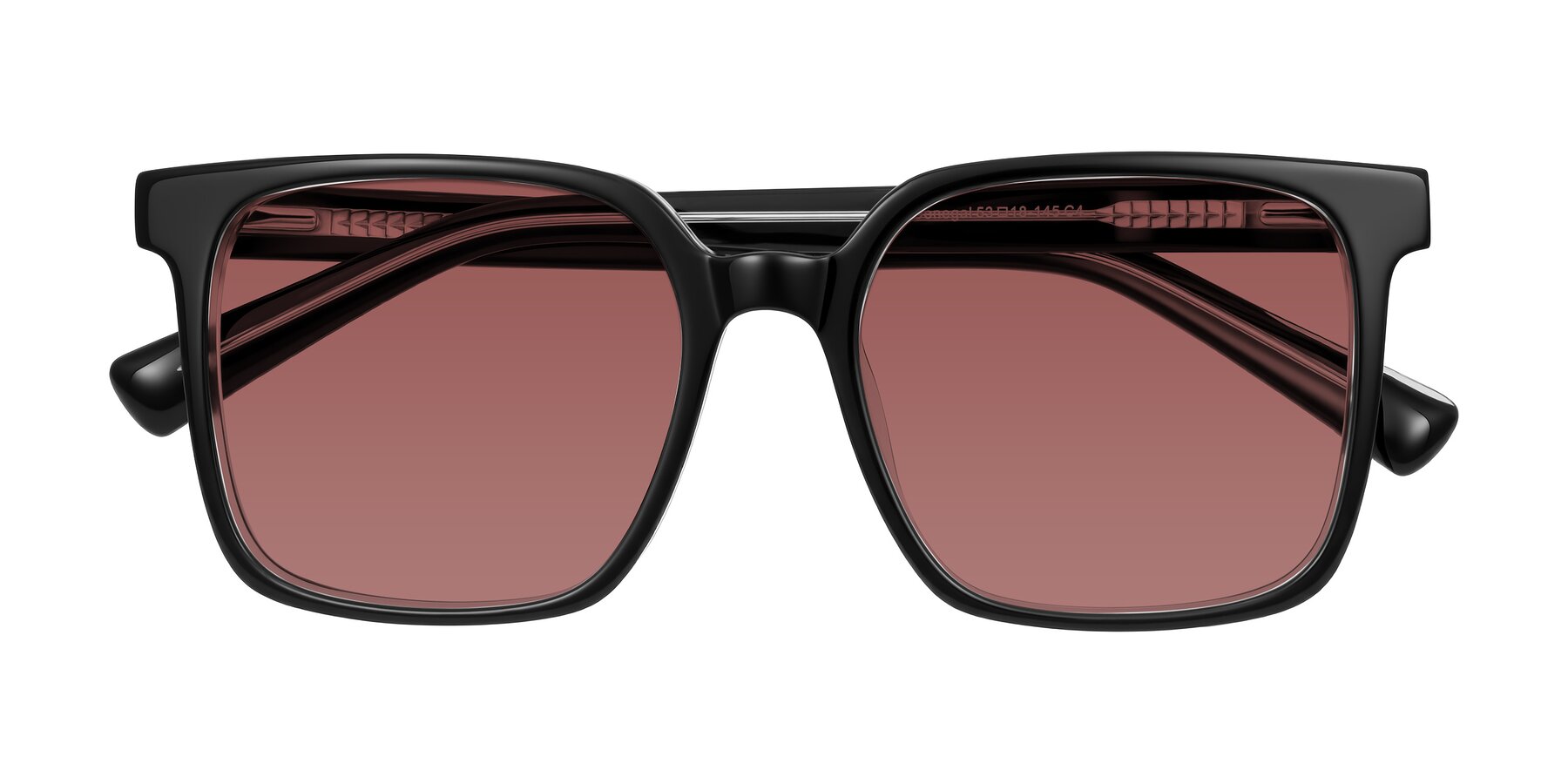 Folded Front of Donegal in Black/Clear with Garnet Tinted Lenses