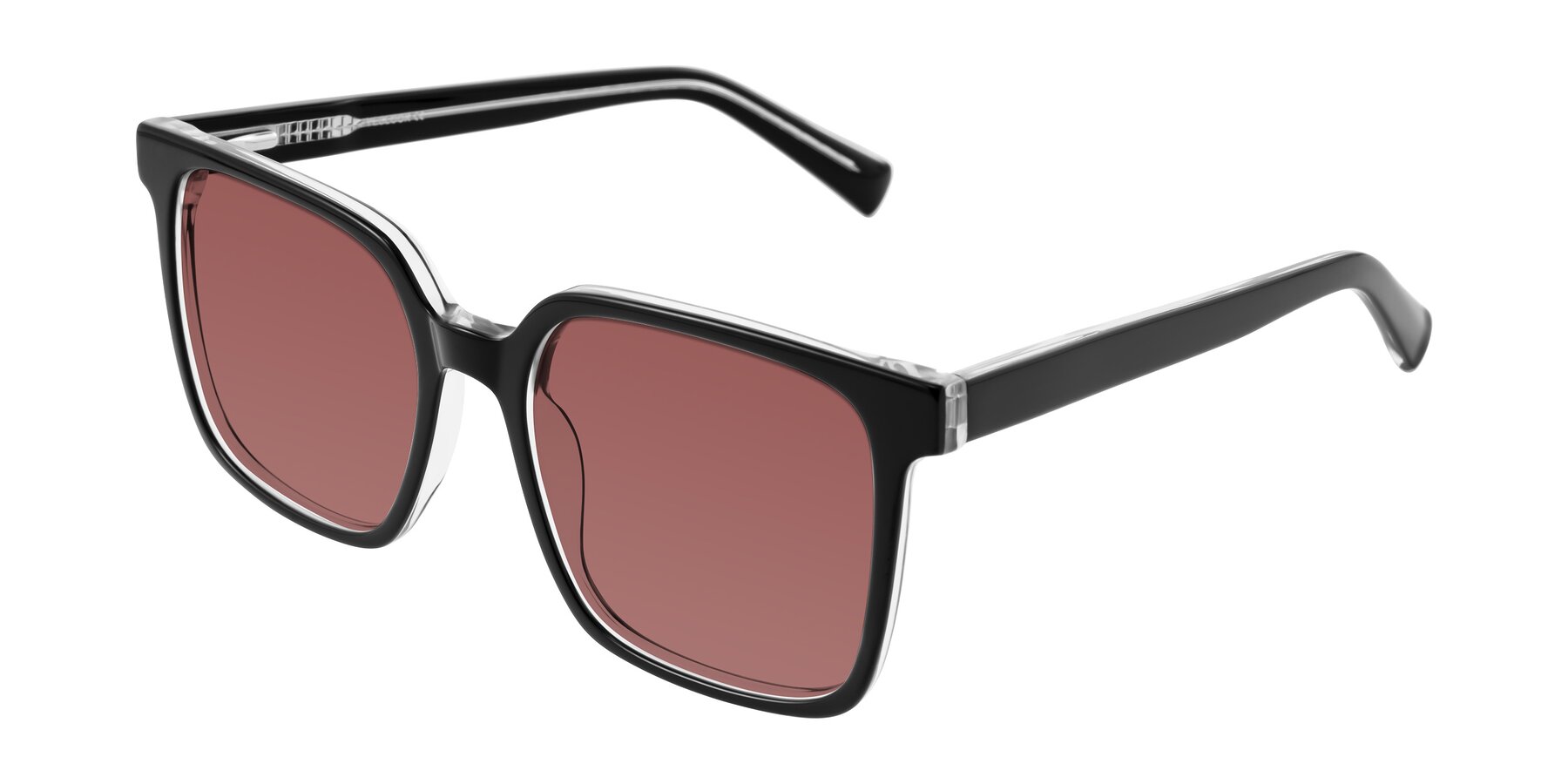 Angle of Donegal in Black/Clear with Garnet Tinted Lenses