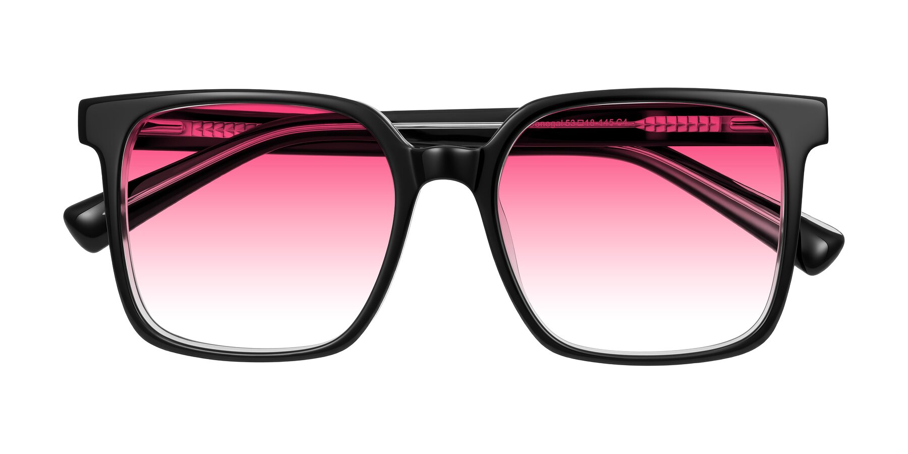 Folded Front of Donegal in Black/Clear with Pink Gradient Lenses