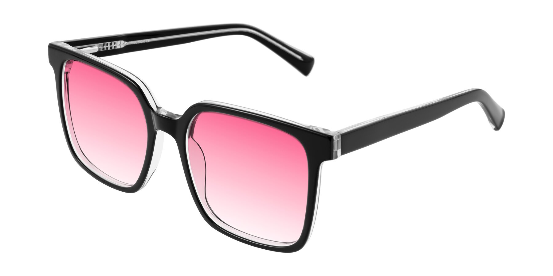 Angle of Donegal in Black/Clear with Pink Gradient Lenses