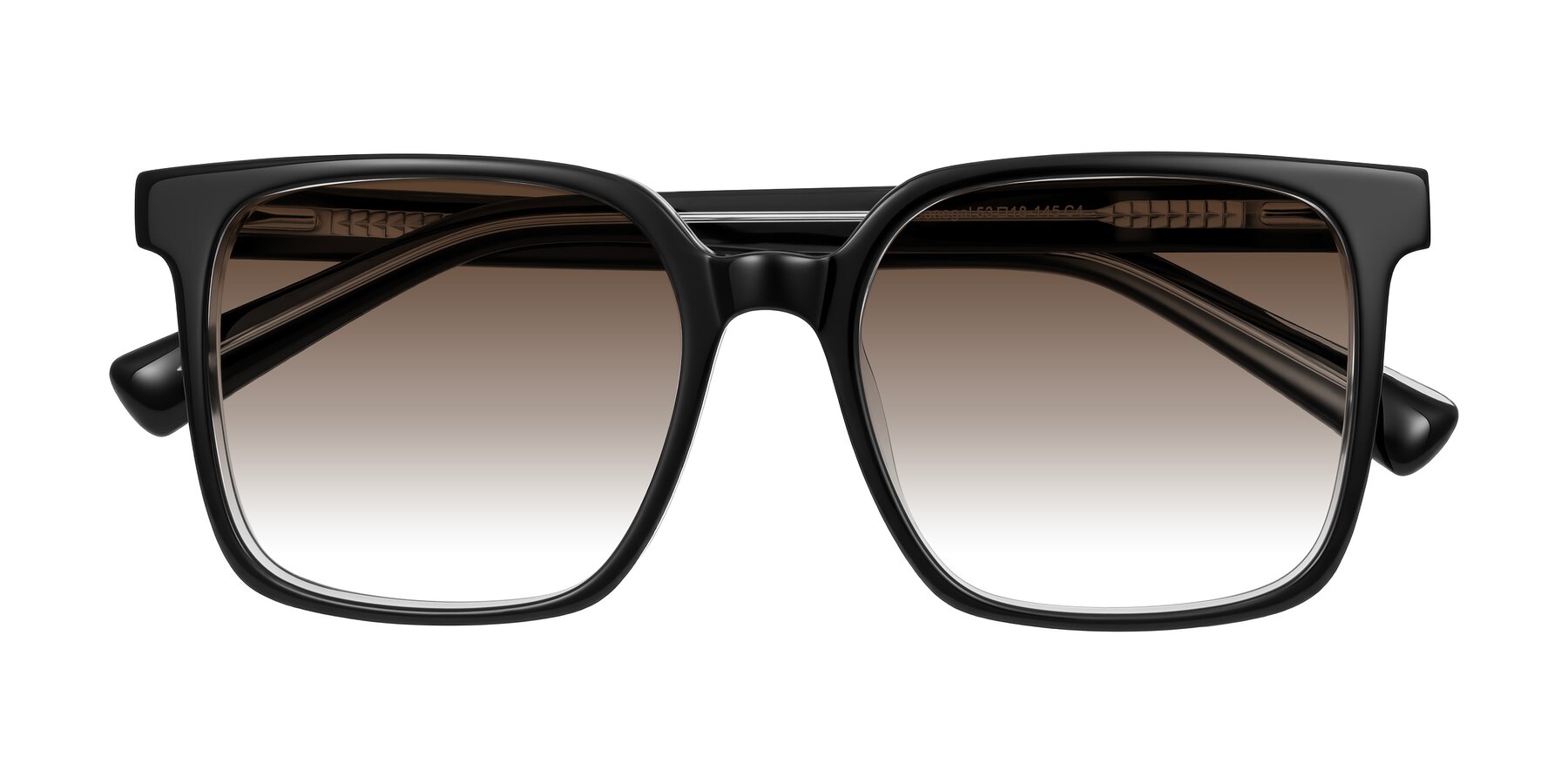 Folded Front of Donegal in Black/Clear with Brown Gradient Lenses