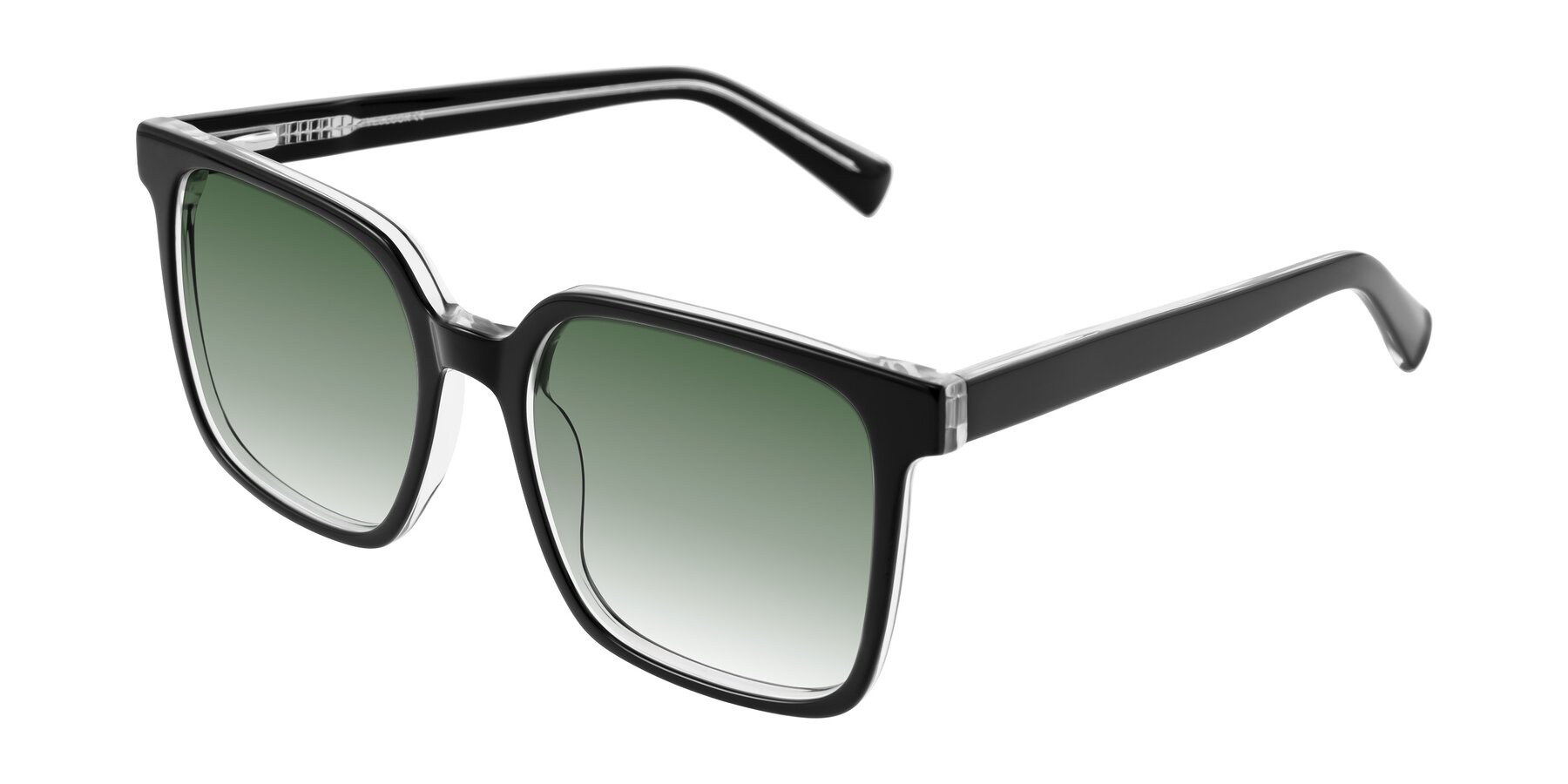 Angle of Donegal in Black/Clear with Green Gradient Lenses