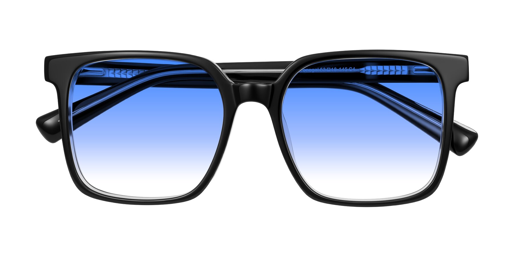 Folded Front of Donegal in Black/Clear with Blue Gradient Lenses