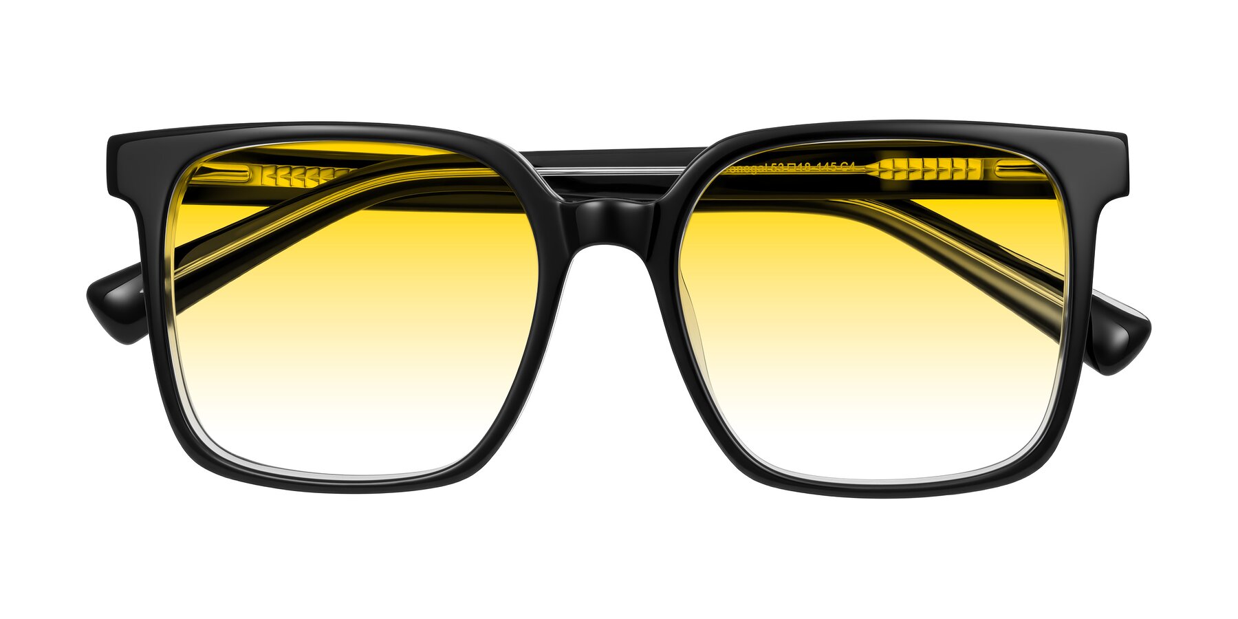 Folded Front of Donegal in Black/Clear with Yellow Gradient Lenses