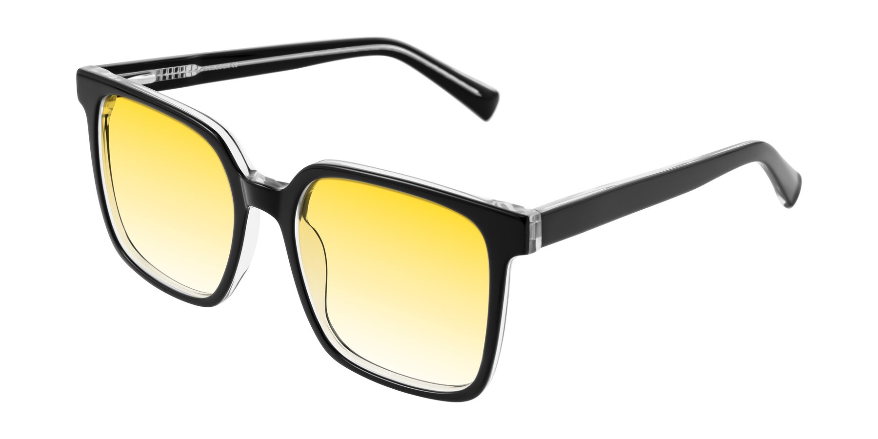 Angle of Donegal in Black/Clear with Yellow Gradient Lenses