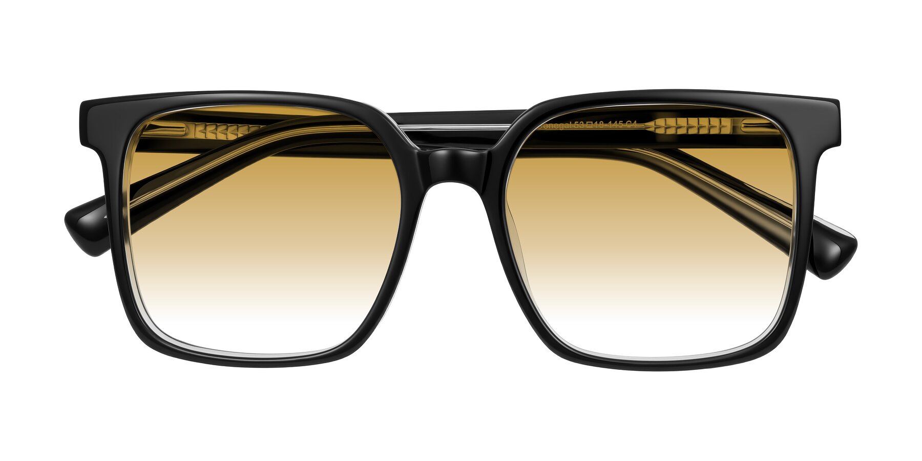 Folded Front of Donegal in Black/Clear with Champagne Gradient Lenses