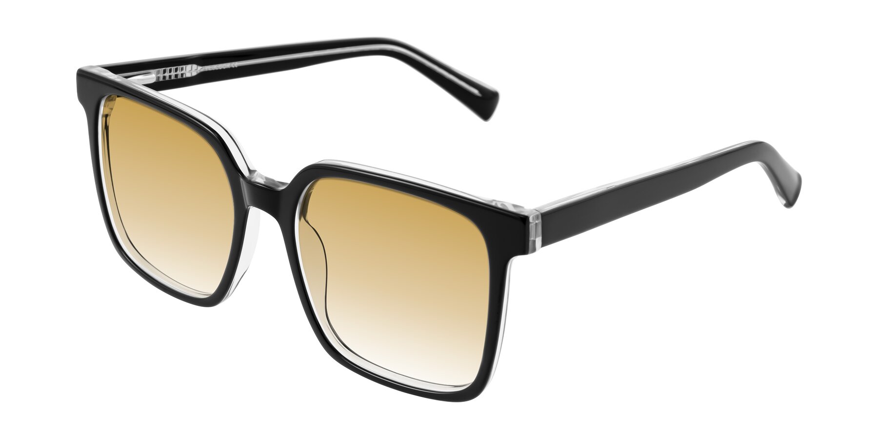 Angle of Donegal in Black/Clear with Champagne Gradient Lenses