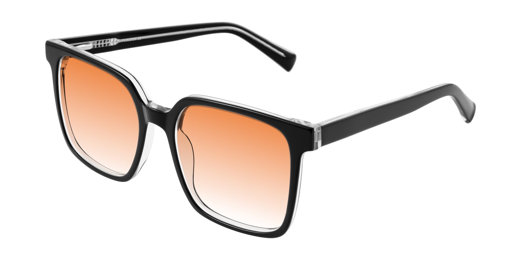 Angle of Donegal in Black/Clear with Orange Gradient Lenses