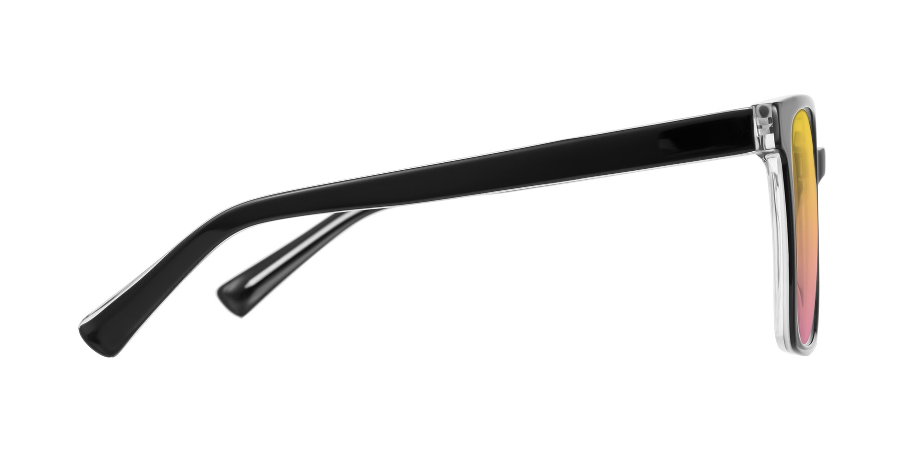 Side of Donegal in Black/Clear with Yellow / Pink Gradient Lenses