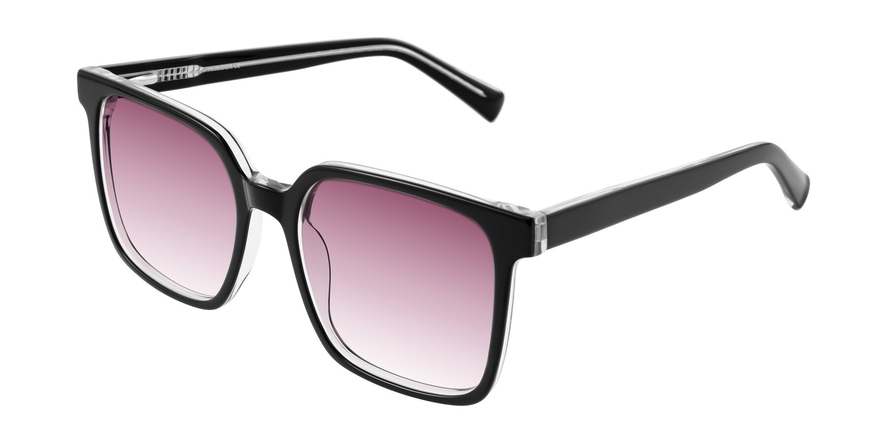 Angle of Donegal in Black/Clear with Wine Gradient Lenses