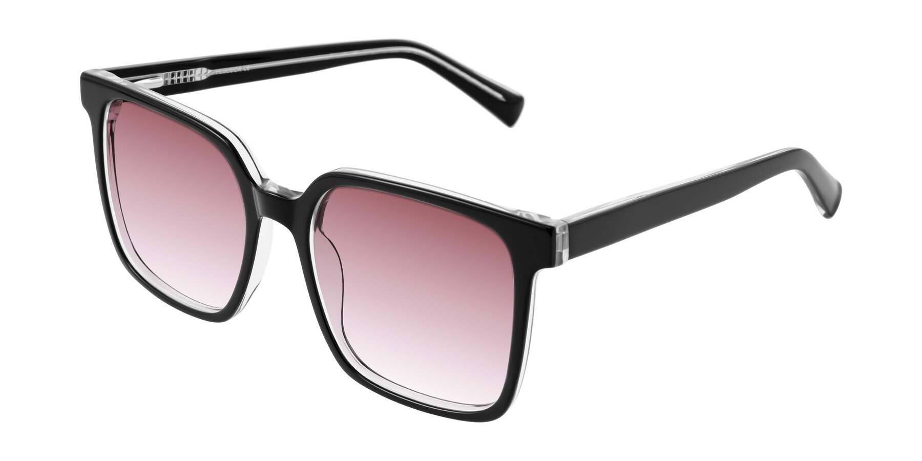 Angle of Donegal in Black/Clear with Garnet Gradient Lenses