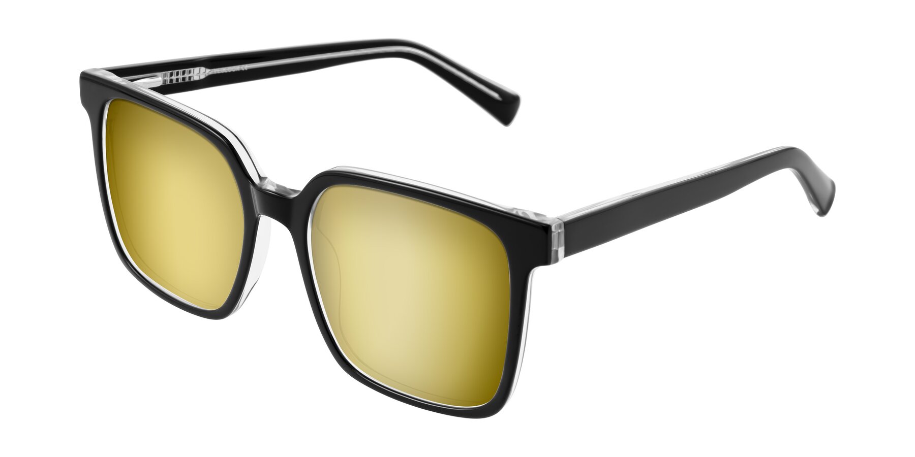 Angle of Donegal in Black/Clear with Gold Mirrored Lenses