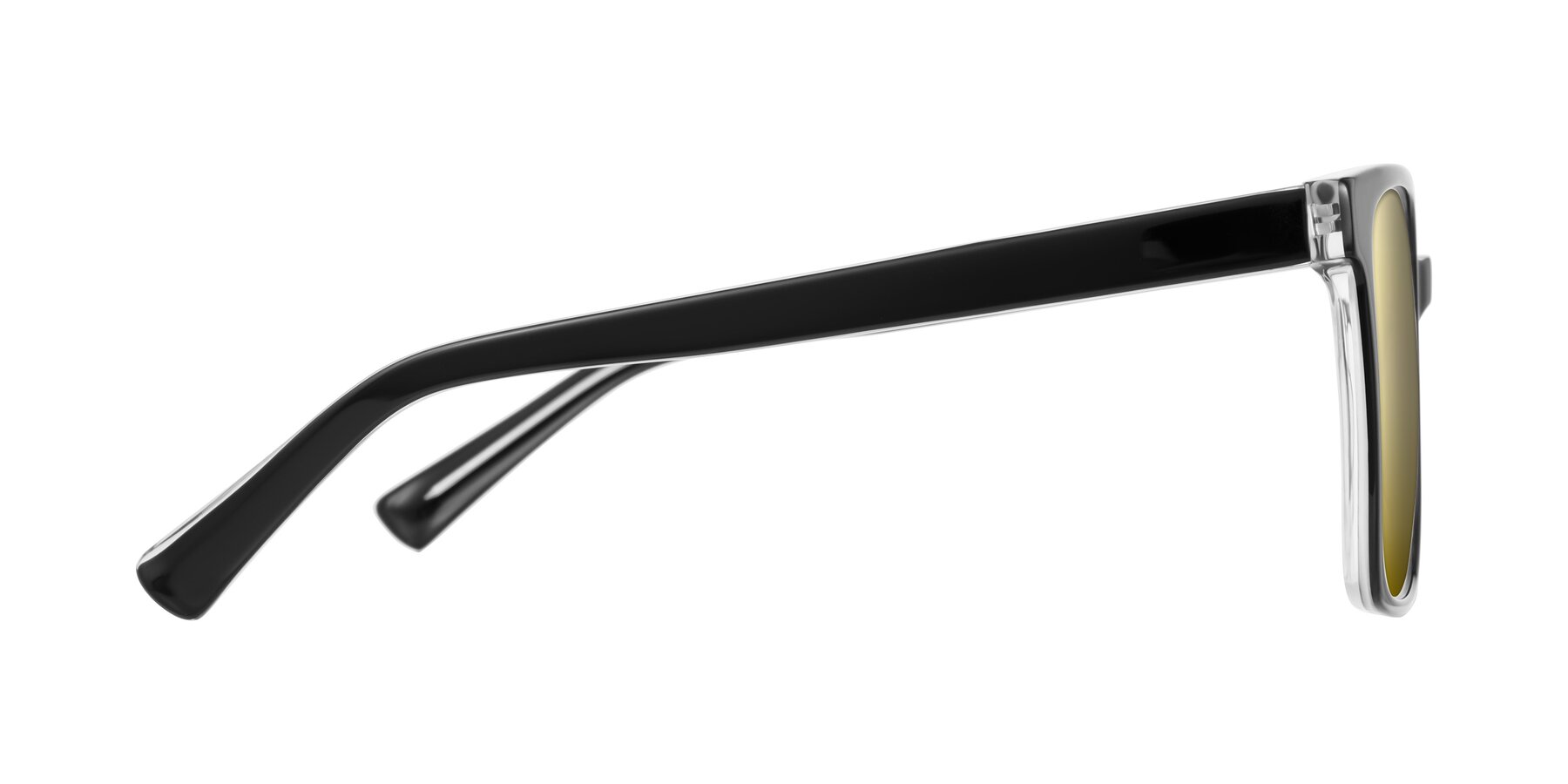 Side of Donegal in Black/Clear with Gold Mirrored Lenses