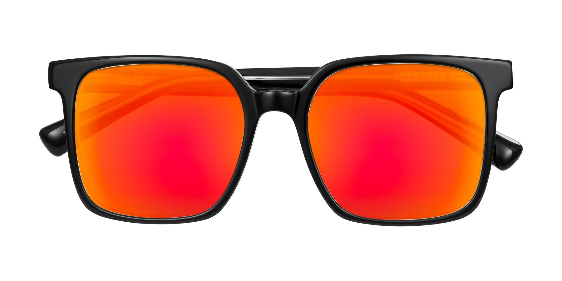 Folded Front of Donegal in Black/Clear with Red Gold Mirrored Lenses