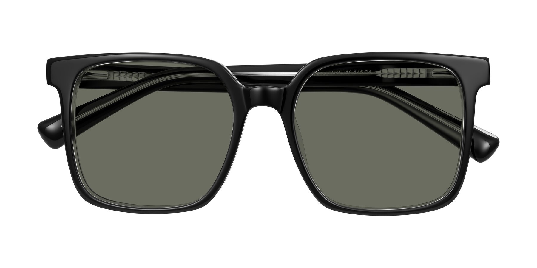 Folded Front of Donegal in Black/Clear with Gray Polarized Lenses