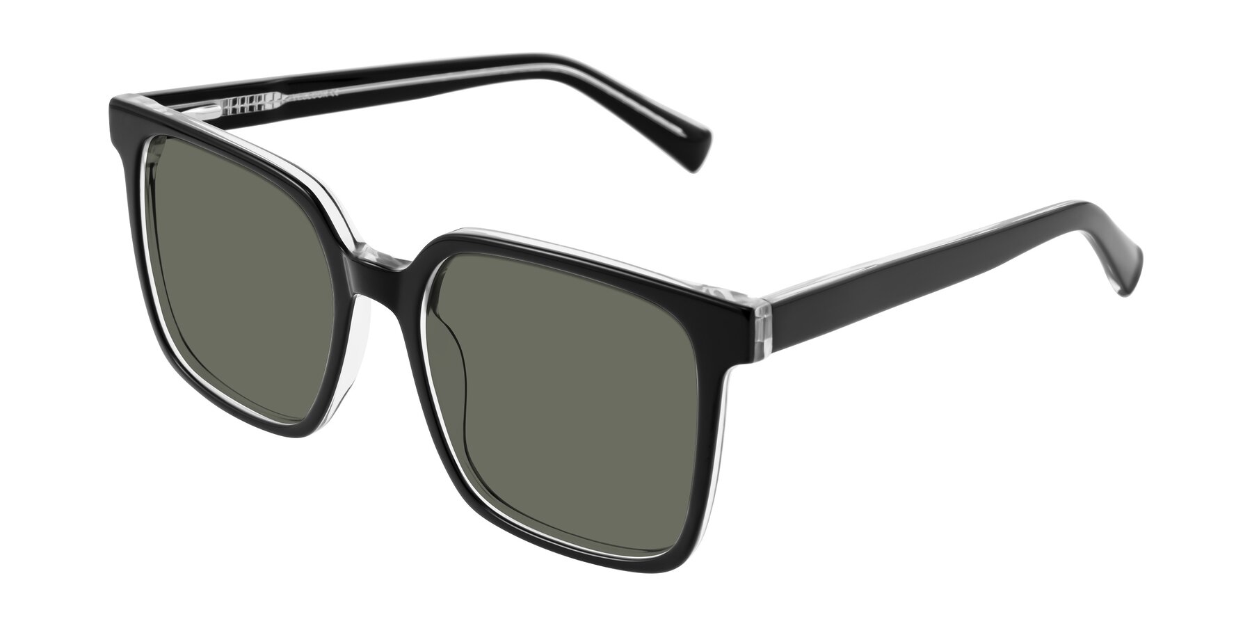 Angle of Donegal in Black/Clear with Gray Polarized Lenses