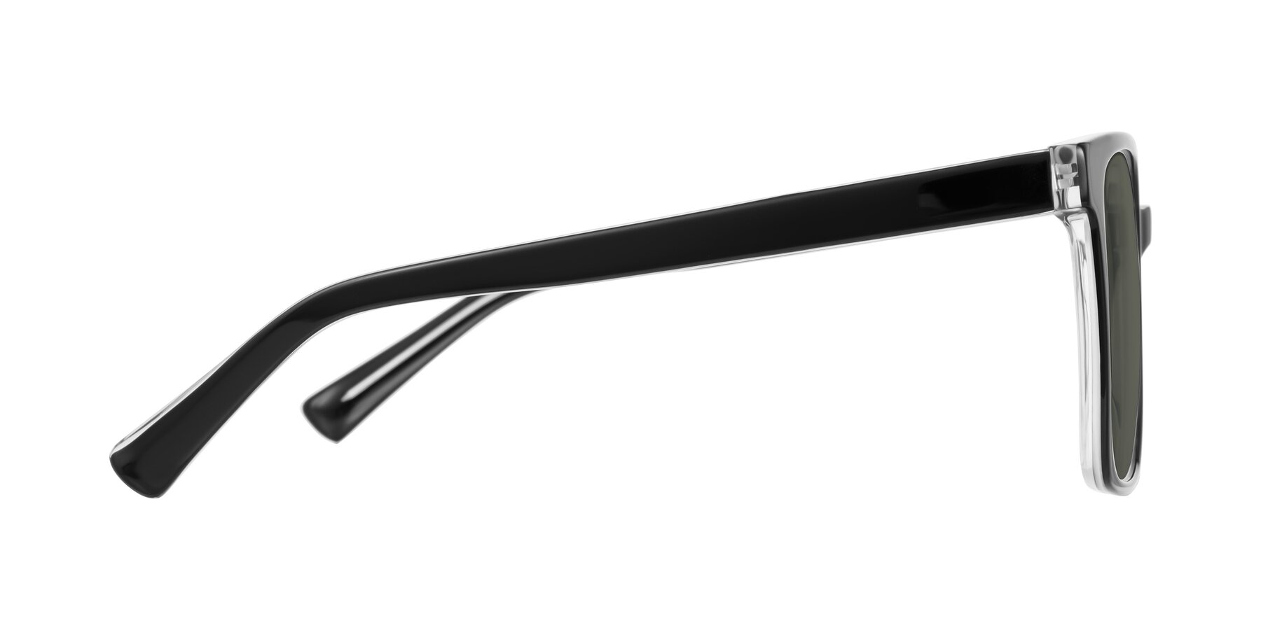 Side of Donegal in Black/Clear with Gray Polarized Lenses