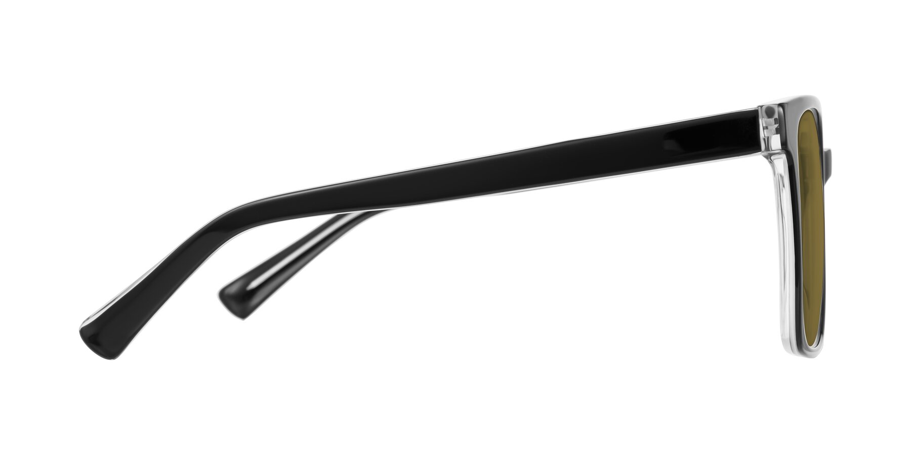 Side of Donegal in Black/Clear with Brown Polarized Lenses