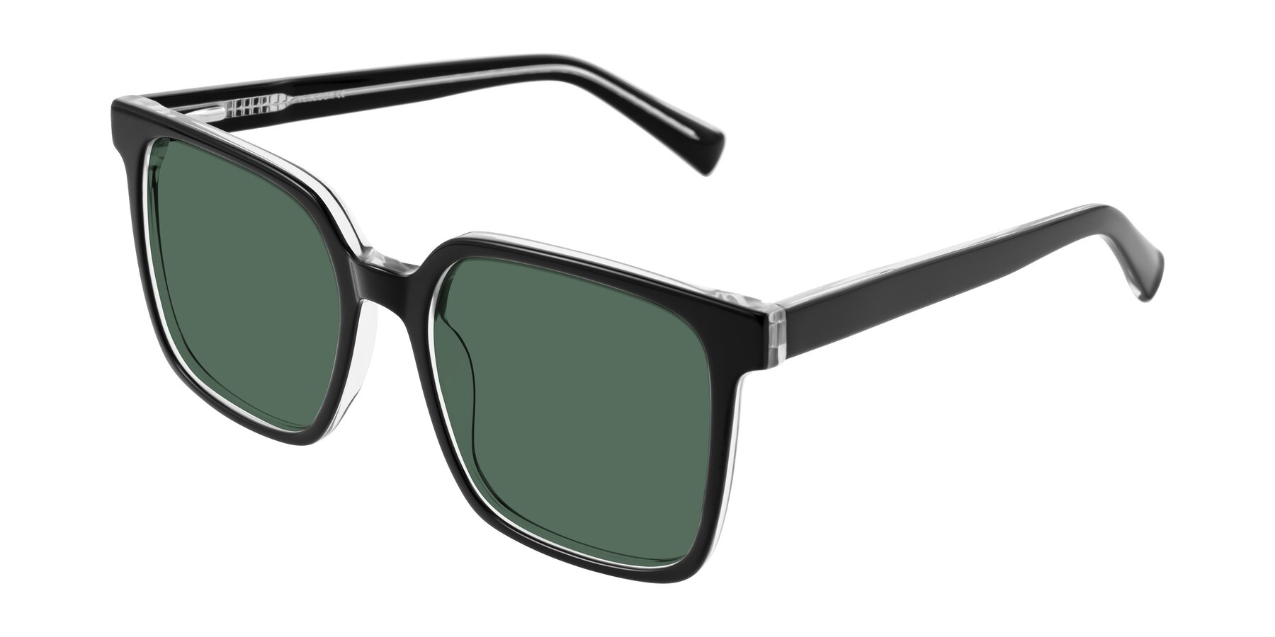 Angle of Donegal in Black/Clear with Green Polarized Lenses