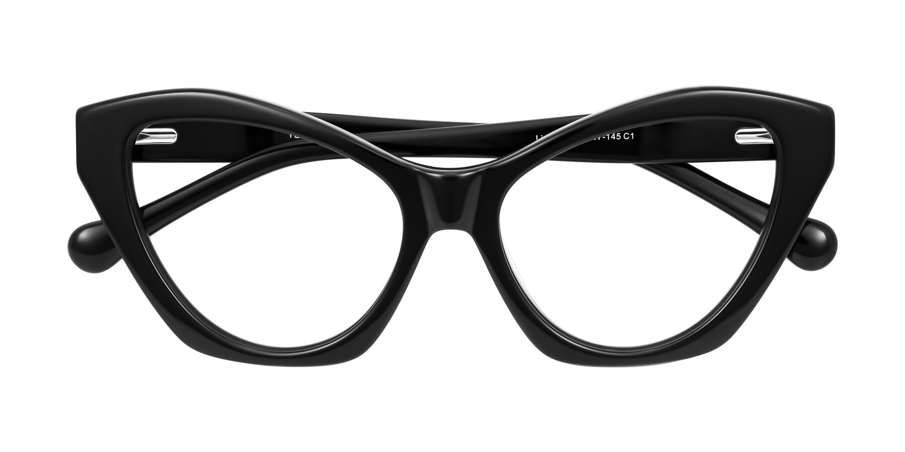 Folded Front of Limerick in Black with Clear Eyeglass Lenses