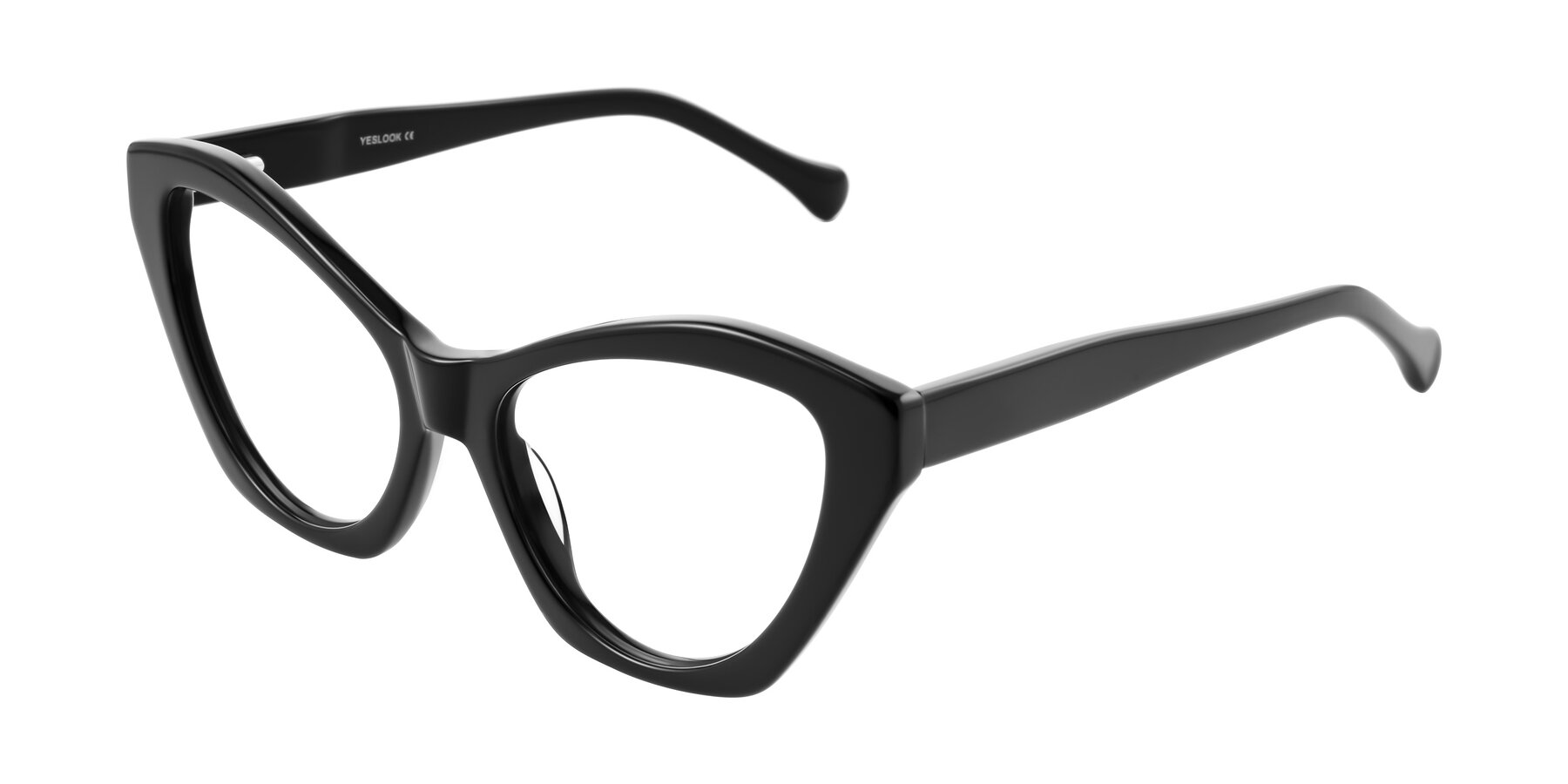 Angle of Limerick in Black with Clear Eyeglass Lenses